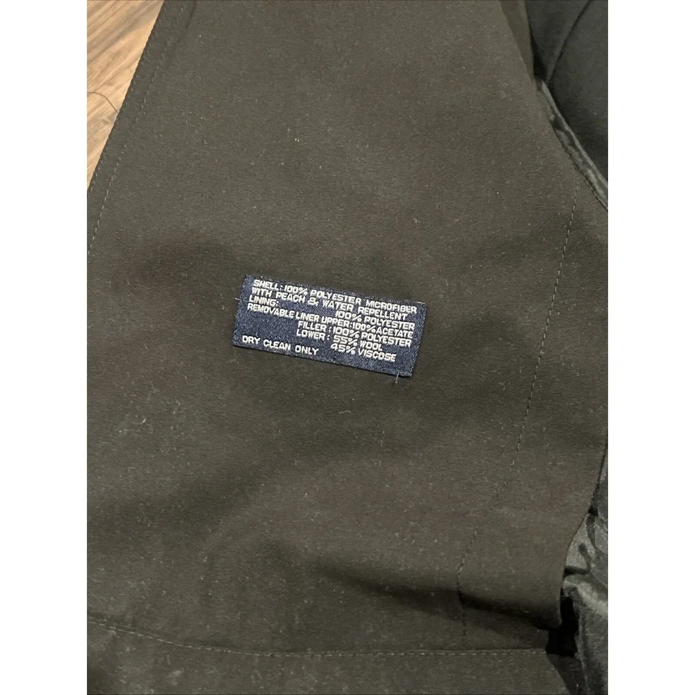 Ralph Lauren men's size 44R Long coat Black Removable liner Without Belt